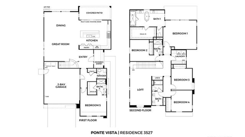Residence 3527 floor plan drawing, The Estates