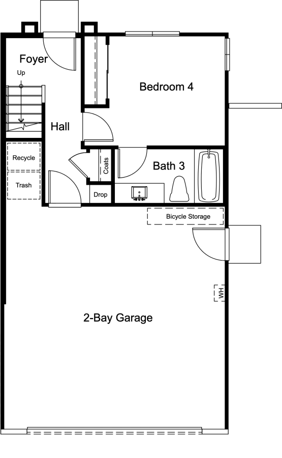 Plan 3 floor plan drawing, Harbor Pointe