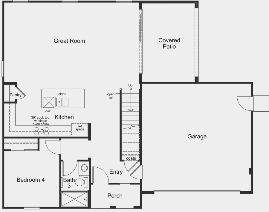 Plan 2287 floor plan drawing, Westport