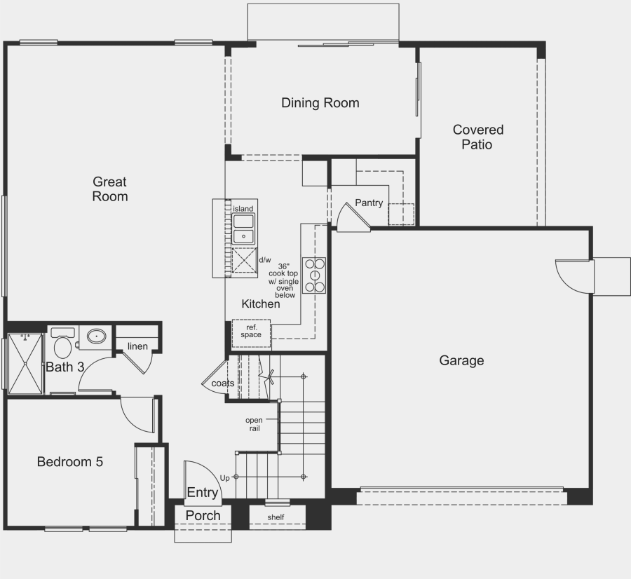 Plan 2443 floor plan drawing, Westport