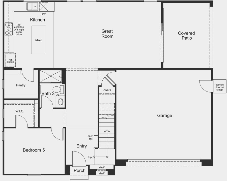 Plan 2542 floor plan drawing, Westport