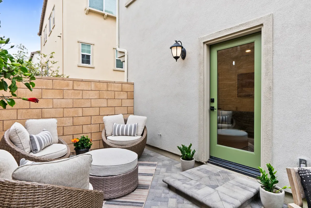 Private patio of a Skyview home at Ponte Vista in San Pedro
